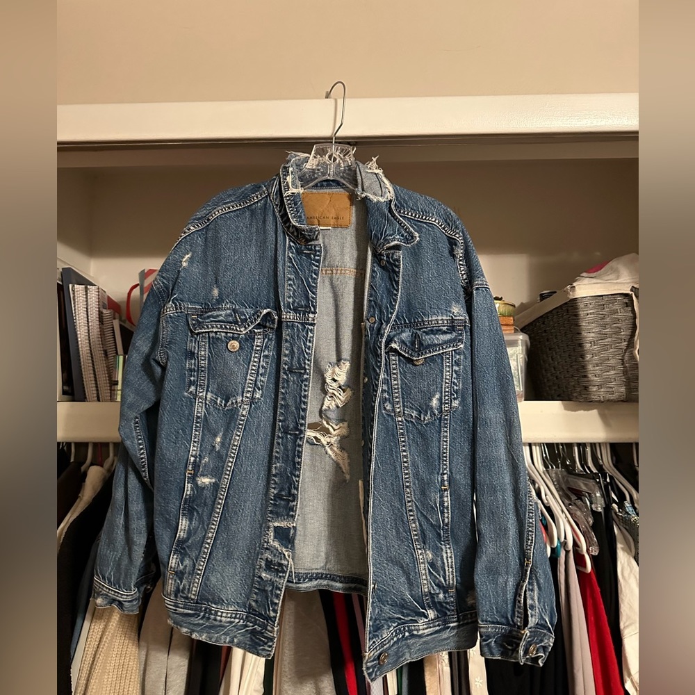 Ripped denim jacket